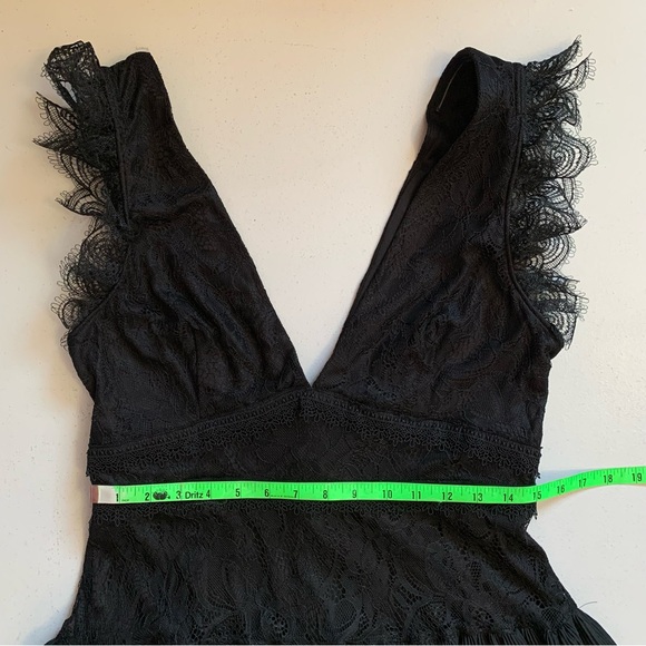 Lulus Large Marvelous Darling Black Lace Ruffled Tiered Maxi Dress NWT Formal - Picture 14 of 16